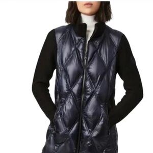 Bernardo Knit Sleeve Diamond Puffer Coat Sz XL